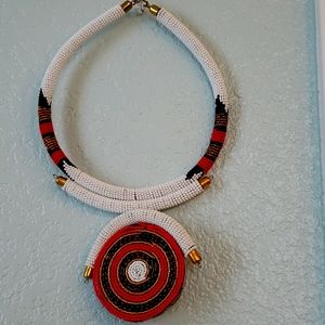 Handmade glass bead necklace from Kenya
